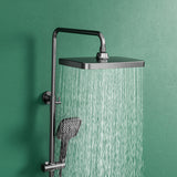 Waterfall Shower Set Square Wall Mount Copper Knob Handle Shower System with Shower Hose Clearhalo 'Bathroom Remodel & Bathroom Fixtures' 'Home Improvement' 'home_improvement' 'home_improvement_shower_faucets' 'Shower Faucets & Systems' 'shower_faucets' 'Showers & Bathtubs Plumbing' 'Showers & Bathtubs' 6941971