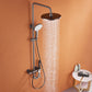 Lever Handle Shower Set Copper Adjustable Spray Pattern Round Wall Mount Shower Set Clearhalo 'Bathroom Remodel & Bathroom Fixtures' 'Home Improvement' 'home_improvement' 'home_improvement_shower_faucets' 'Shower Faucets & Systems' 'shower_faucets' 'Showers & Bathtubs Plumbing' 'Showers & Bathtubs' 6942005
