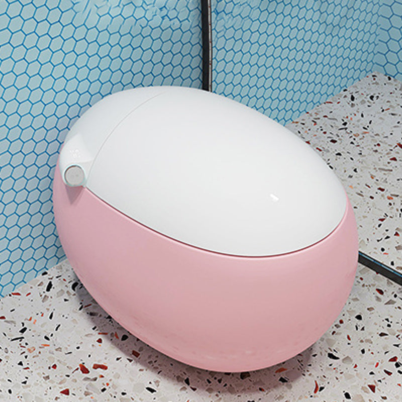 Round Floor Mount Bidet with Heated Seat and Antimicrobial Contemporary Bidet Pink Manual Flip (Standard) Clearhalo 'Bathroom Remodel & Bathroom Fixtures' 'Bidets' 'Home Improvement' 'home_improvement' 'home_improvement_bidets' 'Toilets & Bidets' 6942028