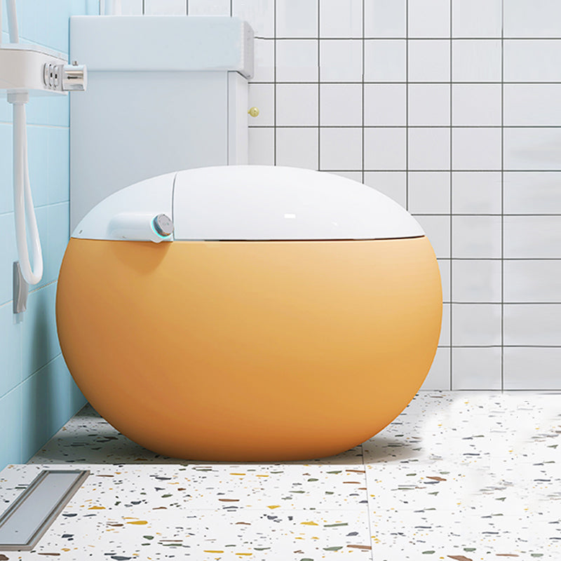 Round Floor Mount Bidet with Heated Seat and Antimicrobial Contemporary Bidet Orange Manual Flip (Standard) Clearhalo 'Bathroom Remodel & Bathroom Fixtures' 'Bidets' 'Home Improvement' 'home_improvement' 'home_improvement_bidets' 'Toilets & Bidets' 6942034