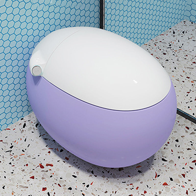 Round Floor Mount Bidet with Heated Seat and Antimicrobial Contemporary Bidet Purple Manual Flip (Standard) Clearhalo 'Bathroom Remodel & Bathroom Fixtures' 'Bidets' 'Home Improvement' 'home_improvement' 'home_improvement_bidets' 'Toilets & Bidets' 6942036