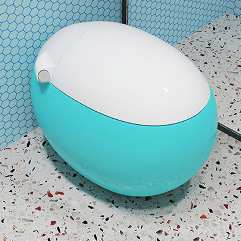 Round Floor Mount Bidet with Heated Seat and Antimicrobial Contemporary Bidet Cyan Manual Flip (Standard) Clearhalo 'Bathroom Remodel & Bathroom Fixtures' 'Bidets' 'Home Improvement' 'home_improvement' 'home_improvement_bidets' 'Toilets & Bidets' 6942038