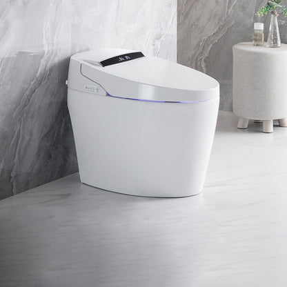 White Elongated Floor Mount Bidet Floor Standing Bidet with Heated Seat Automatic Lid( Top Configuration) Clearhalo 'Bathroom Remodel & Bathroom Fixtures' 'Bidets' 'Home Improvement' 'home_improvement' 'home_improvement_bidets' 'Toilets & Bidets' 6942070