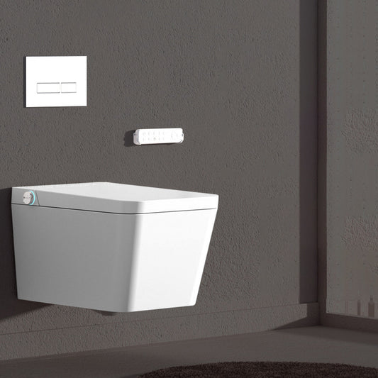 Elongated Wall Mounted Bidet White Wall Hung Toilet Set with Heated Seat Clearhalo 'Bathroom Remodel & Bathroom Fixtures' 'Bidets' 'Home Improvement' 'home_improvement' 'home_improvement_bidets' 'Toilets & Bidets' 6942120