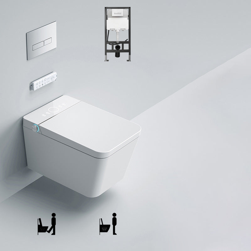 Elongated Wall Mounted Bidet White Wall Hung Toilet Set with Heated Seat No Clearhalo 'Bathroom Remodel & Bathroom Fixtures' 'Bidets' 'Home Improvement' 'home_improvement' 'home_improvement_bidets' 'Toilets & Bidets' 6942121