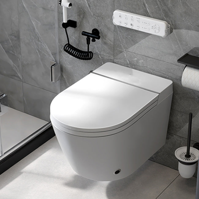 White Wall Hung Toilet Set with Heated Seat and Remote Control Included Clearhalo 'Bathroom Remodel & Bathroom Fixtures' 'Bidets' 'Home Improvement' 'home_improvement' 'home_improvement_bidets' 'Toilets & Bidets' 6942139