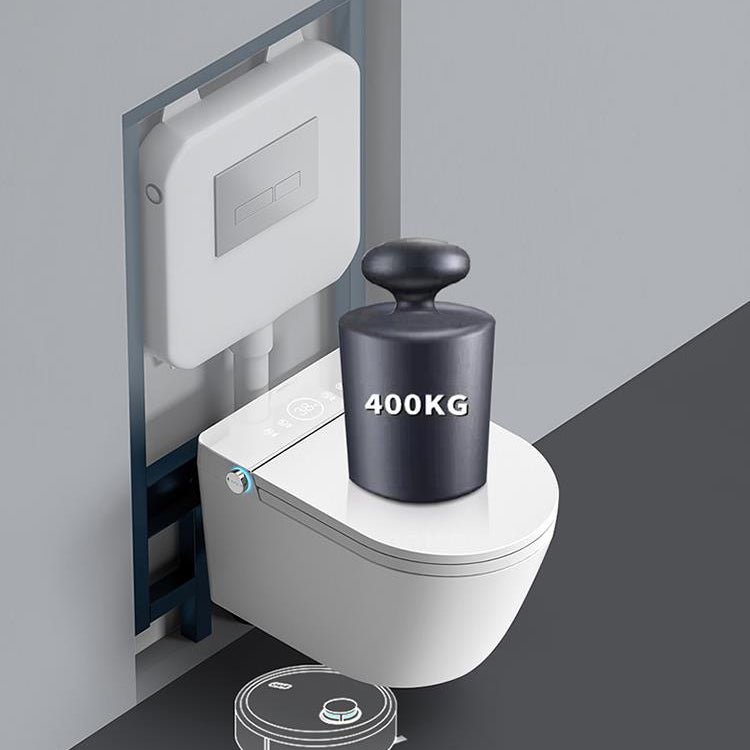 White Wall Hung Toilet Set with Heated Seat and Remote Control Included Clearhalo 'Bathroom Remodel & Bathroom Fixtures' 'Bidets' 'Home Improvement' 'home_improvement' 'home_improvement_bidets' 'Toilets & Bidets' 6942150