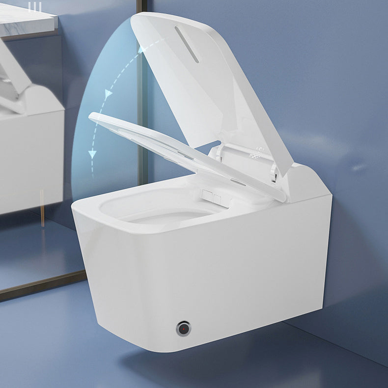 White Elongated Wall Mounted Bidet Deodorizing Wall Hung Toilet Set with Heated Seat Clearhalo 'Bathroom Remodel & Bathroom Fixtures' 'Bidets' 'Home Improvement' 'home_improvement' 'home_improvement_bidets' 'Toilets & Bidets' 6942169