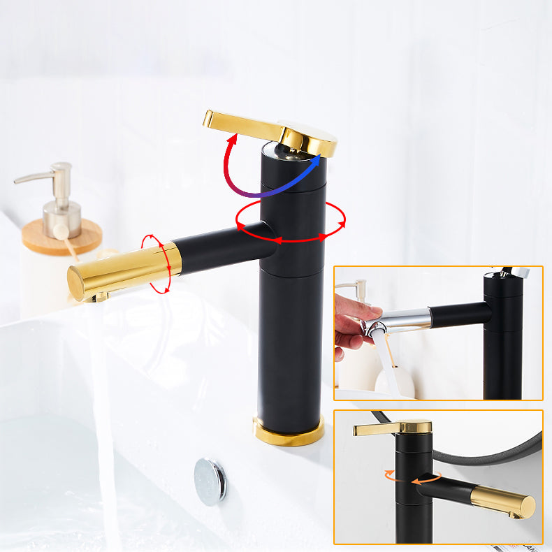 Glam Sink Faucet Single Lever Handle Faucet with Swivel Spout Clearhalo 'Bathroom Remodel & Bathroom Fixtures' 'Bathroom Sink Faucets' 'Bathroom Sinks & Faucet Components' 'bathroom_sink_faucets' 'Home Improvement' 'home_improvement' 'home_improvement_bathroom_sink_faucets' 6942309