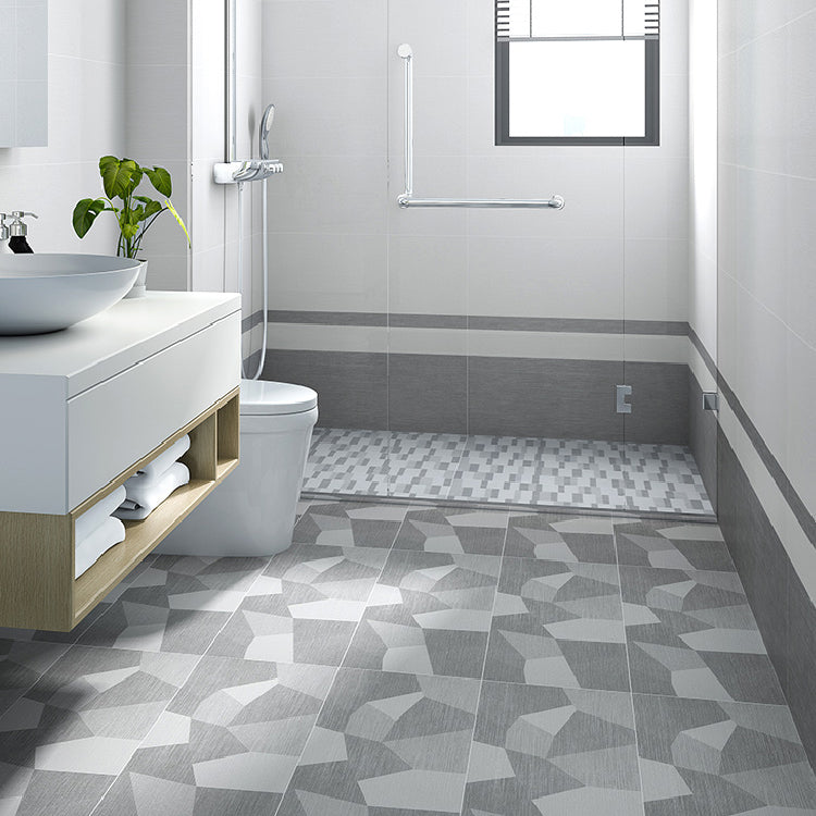 Rectangular Ceramic Matte Floor and Wall Tile Patterned Bathroom Floor Silver Gray 3 Cartons- 18 Pieces Clearhalo 'Floor Tiles & Wall Tiles' 'floor_tiles_wall_tiles' 'Flooring 'Home Improvement' 'home_improvement' 'home_improvement_floor_tiles_wall_tiles' Walls and Ceiling' 6942314