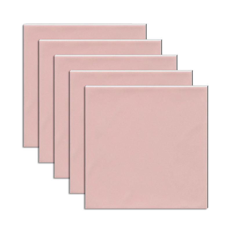 Square Ceramic Matte Straight Edge Floor and Wall Tile Patterned Bathroom Floor Pink Clearhalo 'Floor Tiles & Wall Tiles' 'floor_tiles_wall_tiles' 'Flooring 'Home Improvement' 'home_improvement' 'home_improvement_floor_tiles_wall_tiles' Walls and Ceiling' 6942350
