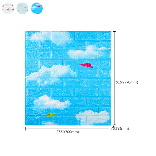 Cartoon 3D Embossed Wall Panel Waterproof Foam Indoor Wall Tile for Children Room Clearhalo 'Flooring 'Home Improvement' 'home_improvement' 'home_improvement_wall_paneling' 'Wall Paneling' 'wall_paneling' 'Walls & Ceilings' Walls and Ceiling' 6942438