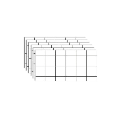 6-Pack PVC Rectangular Peel & Stick Subway Tile Kitchen and Bathroom Backsplash White Clearhalo 'Flooring 'Home Improvement' 'home_improvement' 'home_improvement_peel_stick_blacksplash' 'Peel & Stick Backsplash Tile' 'peel_stick_blacksplash' 'Walls & Ceilings' Walls and Ceiling' 6942608