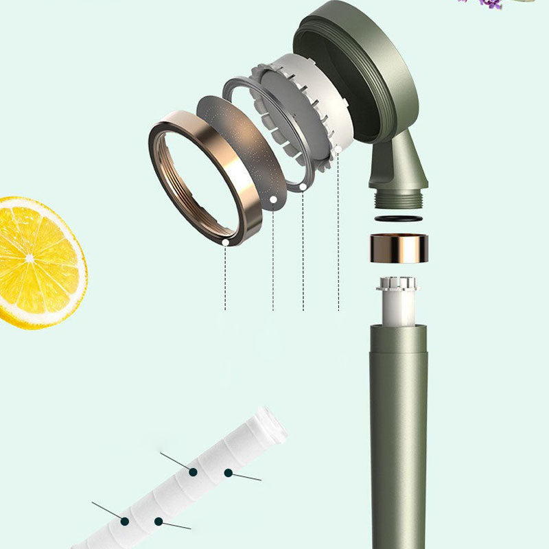 Contemporary Shower Head Round Shower Head with Water Filtration Clearhalo 'Bathroom Remodel & Bathroom Fixtures' 'Home Improvement' 'home_improvement' 'home_improvement_shower_heads' 'Shower Heads' 'shower_heads' 'Showers & Bathtubs Plumbing' 'Showers & Bathtubs' 6942793