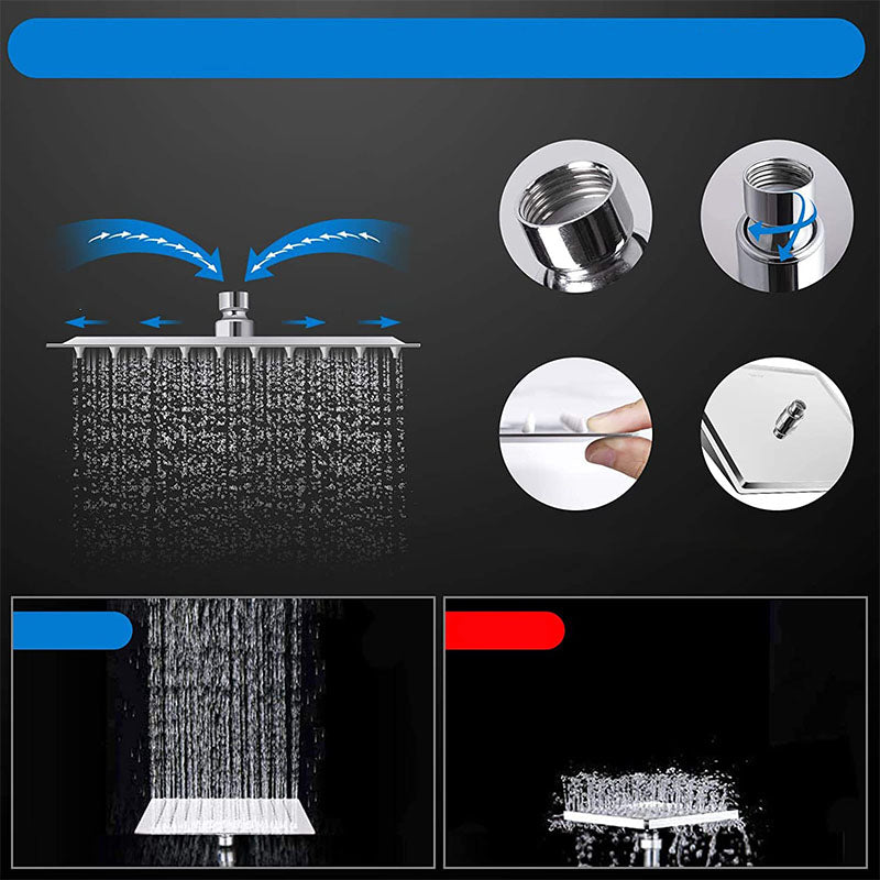 Modern Shower Combo Spray 5 Setting Patterns Hand Shower with Large Shower Head Clearhalo 'Bathroom Remodel & Bathroom Fixtures' 'Home Improvement' 'home_improvement' 'home_improvement_shower_heads' 'Shower Heads' 'shower_heads' 'Showers & Bathtubs Plumbing' 'Showers & Bathtubs' 6942800