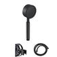 Metal Handheld Shower Head Modern Solid Color Round Shower Heads Black Shower Heads & Hose & Wall pedestal Clearhalo 'Bathroom Remodel & Bathroom Fixtures' 'Home Improvement' 'home_improvement' 'home_improvement_shower_heads' 'Shower Heads' 'shower_heads' 'Showers & Bathtubs Plumbing' 'Showers & Bathtubs' 6942811