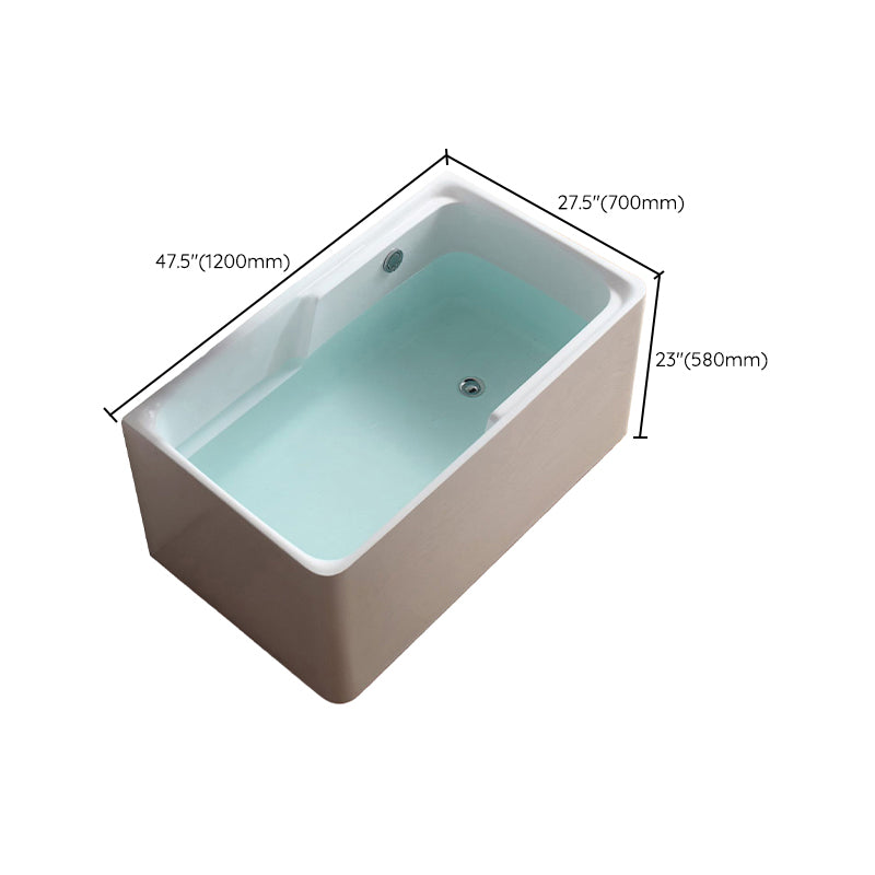 Rectangular Soaking Bathtub Antique Finish Acrylic Back to Wall Bath Tub Clearhalo 'Bathroom Remodel & Bathroom Fixtures' 'Bathtubs' 'Home Improvement' 'home_improvement' 'home_improvement_bathtubs' 'Showers & Bathtubs' 6943143