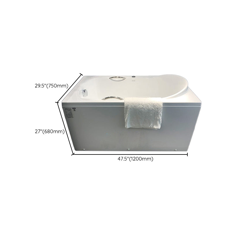 Acrylic Rectangular Bathtub Soaking White Bathtub , 29.53-inch Tall Clearhalo 'Bathroom Remodel & Bathroom Fixtures' 'Bathtubs' 'Home Improvement' 'home_improvement' 'home_improvement_bathtubs' 'Showers & Bathtubs' 6943176