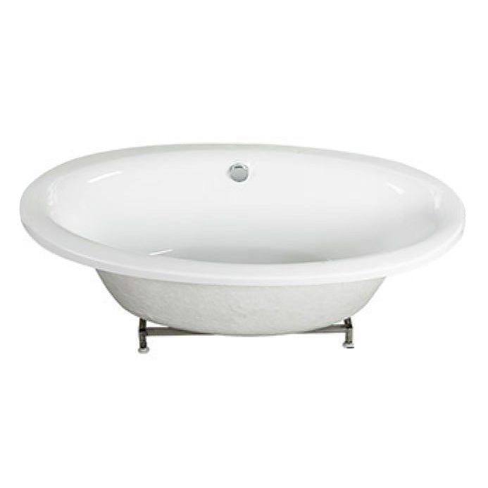Drop in Soaking Bathtub White Oval Modern Back to Wall Acrylic Bath Clearhalo 'Bathroom Remodel & Bathroom Fixtures' 'Bathtubs' 'Home Improvement' 'home_improvement' 'home_improvement_bathtubs' 'Showers & Bathtubs' 6943184