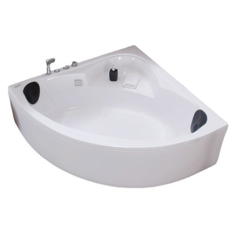 Acrylic Corner Soaking Bathtub Antique Finish Back to Wall Bath Tub Clearhalo 'Bathroom Remodel & Bathroom Fixtures' 'Bathtubs' 'Home Improvement' 'home_improvement' 'home_improvement_bathtubs' 'Showers & Bathtubs' 6943219