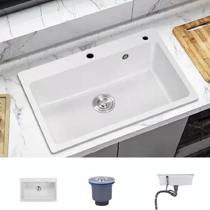 Quartz Kitchen Sink Contemporary Undermount Kitchen Sink with Rectangular Shape Sink Only None Clearhalo 'Home Improvement' 'home_improvement' 'home_improvement_kitchen_sinks' 'Kitchen Remodel & Kitchen Fixtures' 'Kitchen Sinks & Faucet Components' 'Kitchen Sinks' 'kitchen_sinks' 6944617