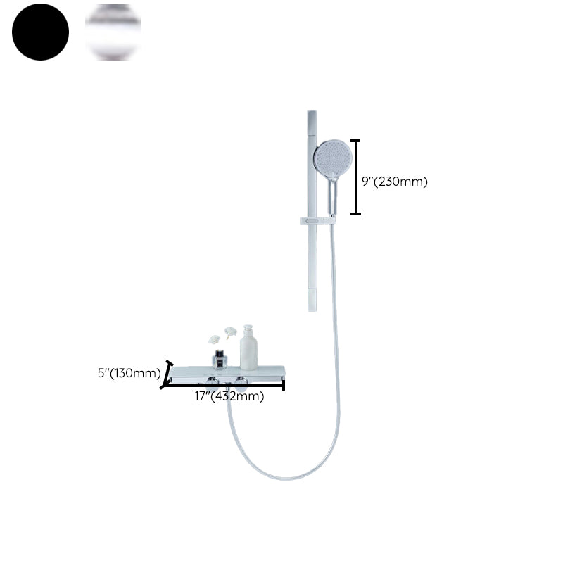 Knob Handle Shower Set Shower Hose Wall Mounted Copper Shower Set with Handshower Clearhalo 'Bathroom Remodel & Bathroom Fixtures' 'Home Improvement' 'home_improvement' 'home_improvement_shower_faucets' 'Shower Faucets & Systems' 'shower_faucets' 'Showers & Bathtubs Plumbing' 'Showers & Bathtubs' 6945256