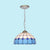 Mediterranean Dome Hanging Light Stained Art Glass 1 Bulb Pendant Light Fixture in White/Blue/Bronze White Clearhalo 'Ceiling Lights' 'Industrial' 'Middle Century Pendants' 'Pendant Lights' 'Pendants' 'Tiffany close to ceiling' 'Tiffany Pendants' 'Tiffany' Lighting' 69477