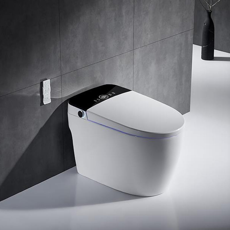 Contemporary Heated Seat Flush Toilet Floor Mounted Urine Toilet for Bathroom Automatic Lid( Top Configuration) 16" Clearhalo 'Bathroom Remodel & Bathroom Fixtures' 'Home Improvement' 'home_improvement' 'home_improvement_toilets' 'Toilets & Bidets' 'Toilets' 6949151