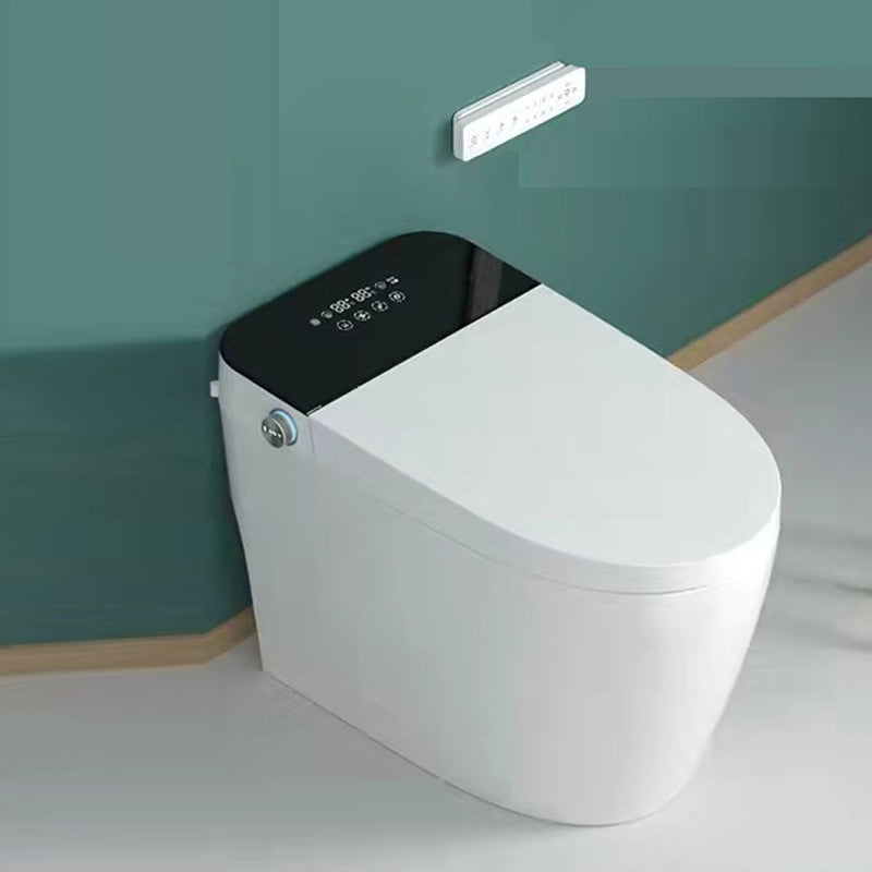 Contemporary Heated Seat Flush Toilet Floor Mounted Black Urine Toilet for Bathroom Foot Touch Flush (Standard Configuration) 12" Clearhalo 'Bathroom Remodel & Bathroom Fixtures' 'Home Improvement' 'home_improvement' 'home_improvement_toilets' 'Toilets & Bidets' 'Toilets' 6949194
