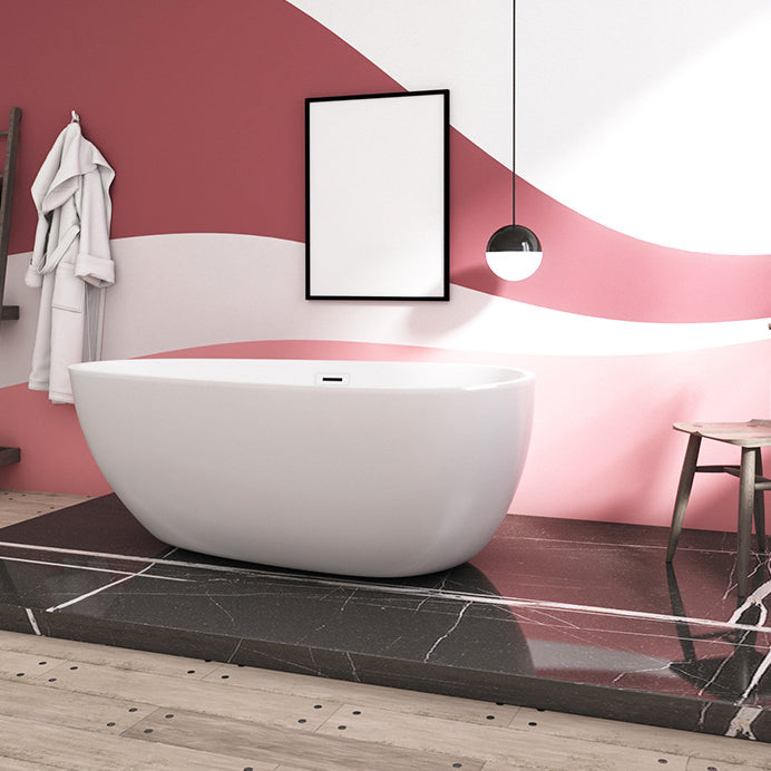 Modern Acrylic Bath Soaking White 23.62-inch Tall Bathtub with Overflow Trim 51"L x 30"W x 24"H Clearhalo 'Bathroom Remodel & Bathroom Fixtures' 'Bathtubs' 'Home Improvement' 'home_improvement' 'home_improvement_bathtubs' 'Showers & Bathtubs' 6949256