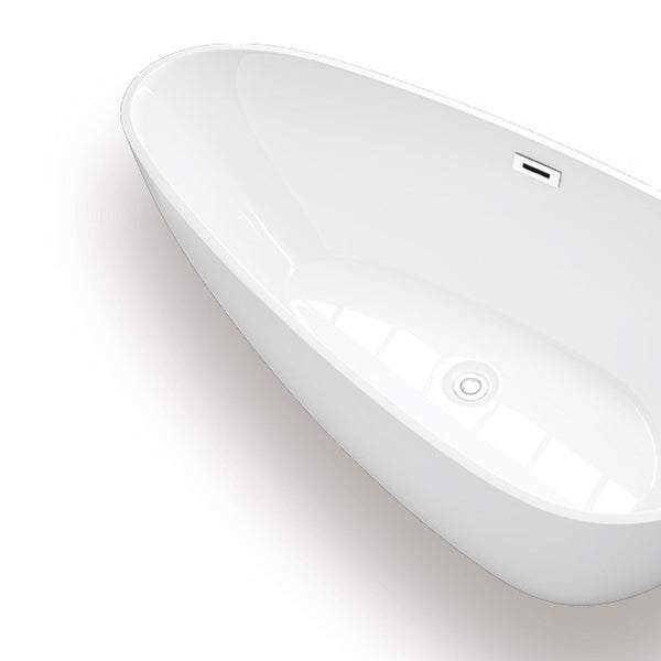 Modern Acrylic Bath Soaking White 23.62-inch Tall Bathtub with Overflow Trim Clearhalo 'Bathroom Remodel & Bathroom Fixtures' 'Bathtubs' 'Home Improvement' 'home_improvement' 'home_improvement_bathtubs' 'Showers & Bathtubs' 6949262