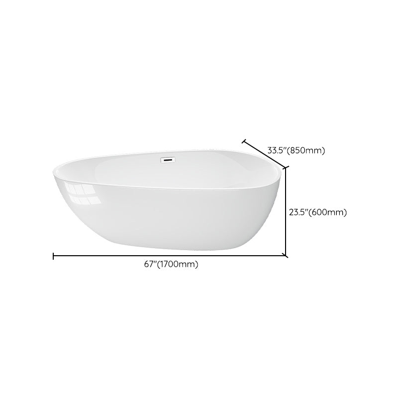 Modern Acrylic Bath Soaking White 23.62-inch Tall Bathtub with Overflow Trim Clearhalo 'Bathroom Remodel & Bathroom Fixtures' 'Bathtubs' 'Home Improvement' 'home_improvement' 'home_improvement_bathtubs' 'Showers & Bathtubs' 6949264