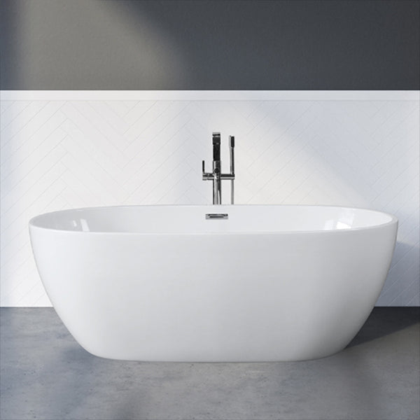 Modern Freestanding Soaking Bathtub Acrylic 23.62" Tall White Bathtub Clearhalo 'Bathroom Remodel & Bathroom Fixtures' 'Bathtubs' 'Home Improvement' 'home_improvement' 'home_improvement_bathtubs' 'Showers & Bathtubs' 6949302