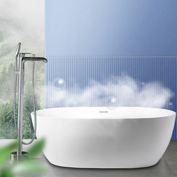 Modern Freestanding Soaking Bathtub Acrylic 23.62" Tall White Bathtub Clearhalo 'Bathroom Remodel & Bathroom Fixtures' 'Bathtubs' 'Home Improvement' 'home_improvement' 'home_improvement_bathtubs' 'Showers & Bathtubs' 6949303
