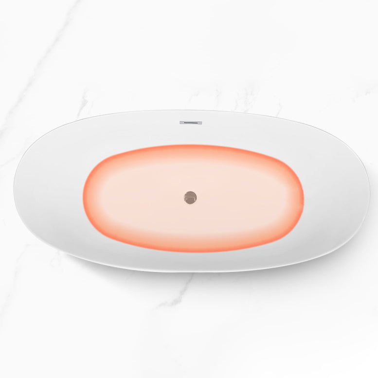 Modern Freestanding Soaking Bathtub Acrylic 23.62" Tall White Bathtub Clearhalo 'Bathroom Remodel & Bathroom Fixtures' 'Bathtubs' 'Home Improvement' 'home_improvement' 'home_improvement_bathtubs' 'Showers & Bathtubs' 6949306