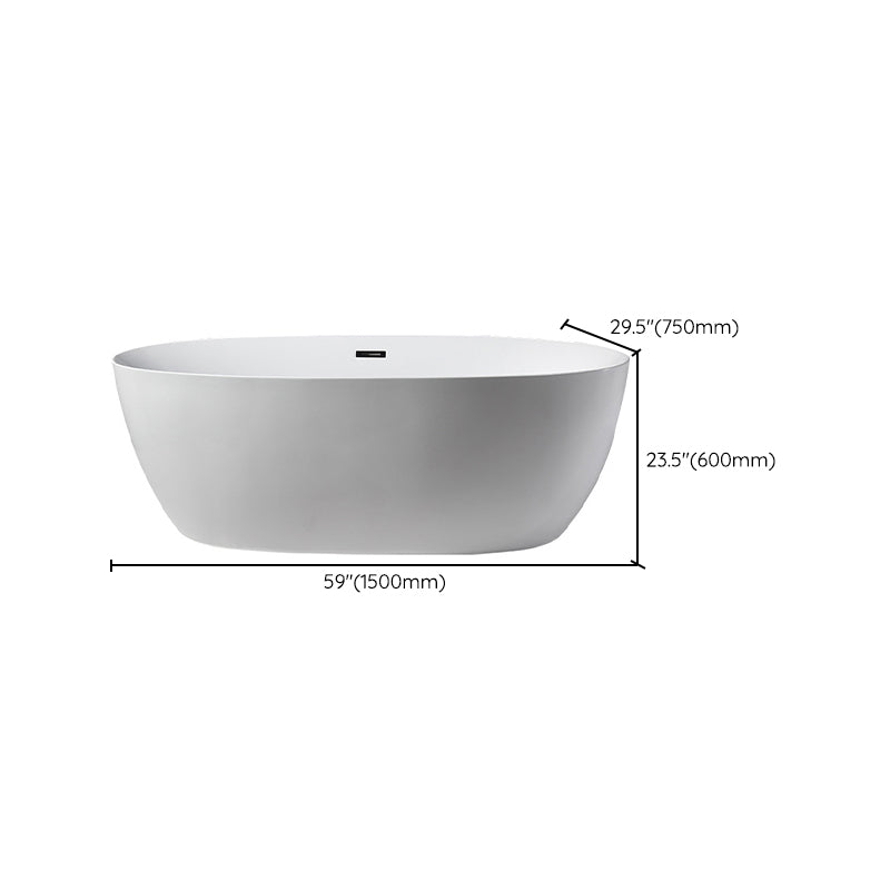 Modern Freestanding Soaking Bathtub Acrylic 23.62" Tall White Bathtub Clearhalo 'Bathroom Remodel & Bathroom Fixtures' 'Bathtubs' 'Home Improvement' 'home_improvement' 'home_improvement_bathtubs' 'Showers & Bathtubs' 6949314