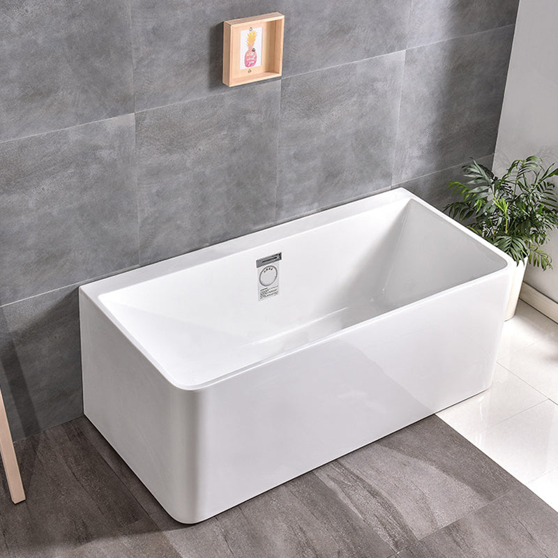 Modern Soaking Bathtub Acrylic Rectangular White Bathtub , 23.62-inch Tall Tub Clearhalo 'Bathroom Remodel & Bathroom Fixtures' 'Bathtubs' 'Home Improvement' 'home_improvement' 'home_improvement_bathtubs' 'Showers & Bathtubs' 6949386