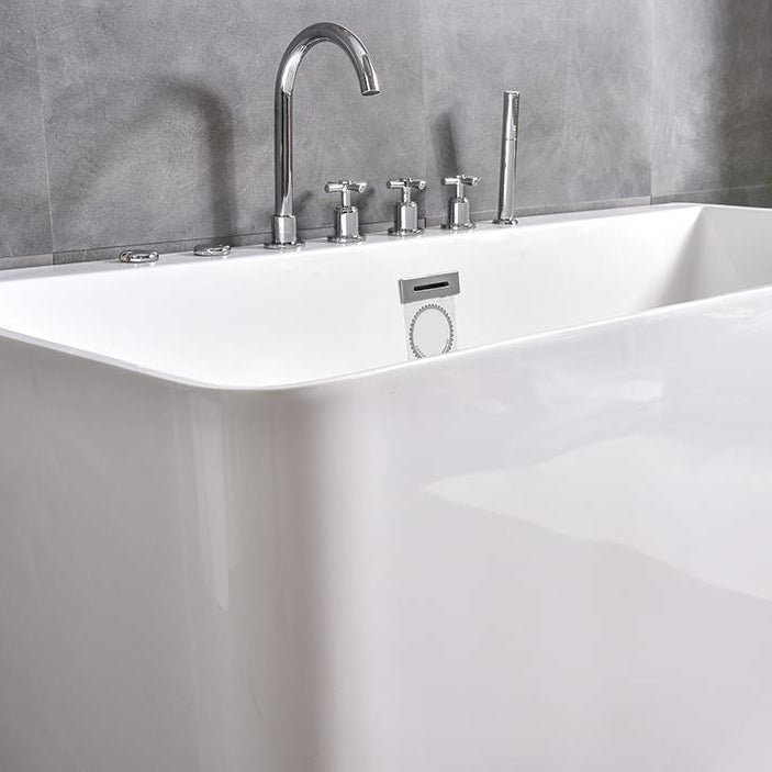 Modern Soaking Bathtub Acrylic Rectangular White Bathtub , 23.62-inch Tall Clearhalo 'Bathroom Remodel & Bathroom Fixtures' 'Bathtubs' 'Home Improvement' 'home_improvement' 'home_improvement_bathtubs' 'Showers & Bathtubs' 6949389