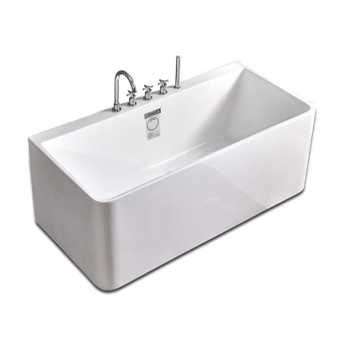 Modern Soaking Bathtub Acrylic Rectangular White Bathtub , 23.62-inch Tall Clearhalo 'Bathroom Remodel & Bathroom Fixtures' 'Bathtubs' 'Home Improvement' 'home_improvement' 'home_improvement_bathtubs' 'Showers & Bathtubs' 6949390
