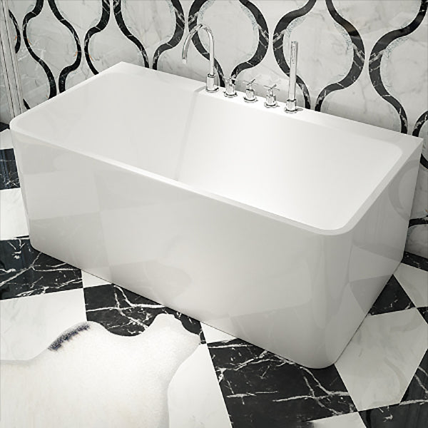 Modern Soaking Bathtub Acrylic Rectangular White Bathtub , 23.62-inch Tall Clearhalo 'Bathroom Remodel & Bathroom Fixtures' 'Bathtubs' 'Home Improvement' 'home_improvement' 'home_improvement_bathtubs' 'Showers & Bathtubs' 6949395