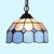 Black/White/Blue 1 Head Ceiling Light Baroque Stained Glass Bowl Suspended Lighting Fixture for Dining Room Black Clearhalo 'Ceiling Lights' 'Industrial' 'Middle Century Pendants' 'Pendant Lights' 'Pendants' 'Tiffany close to ceiling' 'Tiffany Pendants' 'Tiffany' Lighting' 69500
