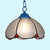 1 Bulb Living Room Ceiling Lamp Tiffany Black/Blue Pendant Light Kit with Hemisphere Clear Handcrafted Glass Shade Blue Clearhalo 'Ceiling Lights' 'Industrial' 'Middle Century Pendants' 'Pendant Lights' 'Pendants' 'Tiffany close to ceiling' 'Tiffany Pendants' 'Tiffany' Lighting' 69513