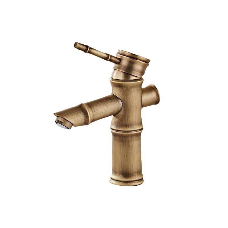 Brass Country Basin Faucet Single Hole Vanity Sink Faucet for Bathroom Clearhalo 'Bathroom Remodel & Bathroom Fixtures' 'Bathroom Sink Faucets' 'Bathroom Sinks & Faucet Components' 'bathroom_sink_faucets' 'Home Improvement' 'home_improvement' 'home_improvement_bathroom_sink_faucets' 6951630