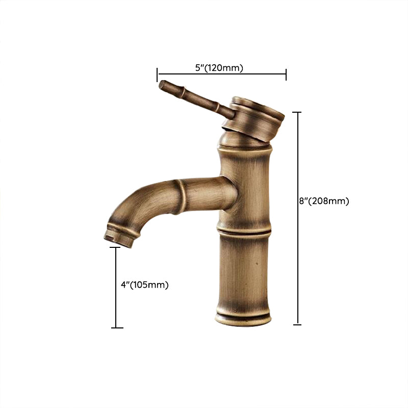 Brass Country Basin Faucet Single Hole Vanity Sink Faucet for Bathroom Clearhalo 'Bathroom Remodel & Bathroom Fixtures' 'Bathroom Sink Faucets' 'Bathroom Sinks & Faucet Components' 'bathroom_sink_faucets' 'Home Improvement' 'home_improvement' 'home_improvement_bathroom_sink_faucets' 6951635