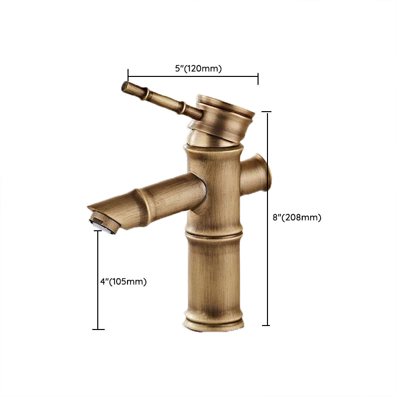 Brass Country Basin Faucet Single Hole Vanity Sink Faucet for Bathroom Clearhalo 'Bathroom Remodel & Bathroom Fixtures' 'Bathroom Sink Faucets' 'Bathroom Sinks & Faucet Components' 'bathroom_sink_faucets' 'Home Improvement' 'home_improvement' 'home_improvement_bathroom_sink_faucets' 6951637