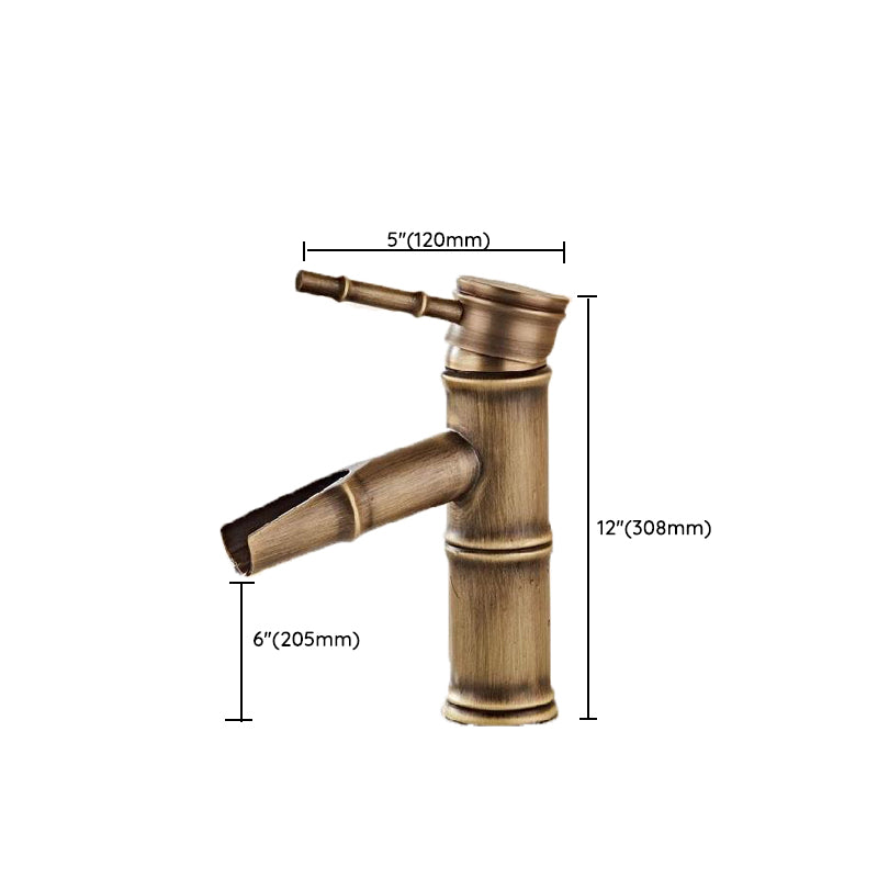 Brass Country Basin Faucet Single Hole Vanity Sink Faucet for Bathroom Clearhalo 'Bathroom Remodel & Bathroom Fixtures' 'Bathroom Sink Faucets' 'Bathroom Sinks & Faucet Components' 'bathroom_sink_faucets' 'Home Improvement' 'home_improvement' 'home_improvement_bathroom_sink_faucets' 6951639