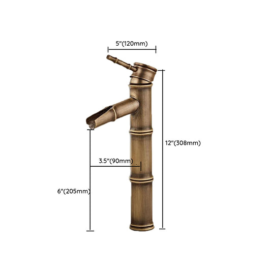 Brass Country Basin Faucet Single Hole Vanity Sink Faucet for Bathroom Clearhalo 'Bathroom Remodel & Bathroom Fixtures' 'Bathroom Sink Faucets' 'Bathroom Sinks & Faucet Components' 'bathroom_sink_faucets' 'Home Improvement' 'home_improvement' 'home_improvement_bathroom_sink_faucets' 6951640