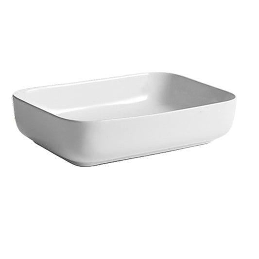 Contemporary Bathroom Sink Porcelain Square Vessel Bathroom Sink with Pop-Up Drain Clearhalo 'Bathroom Remodel & Bathroom Fixtures' 'Bathroom Sinks & Faucet Components' 'Bathroom Sinks' 'bathroom_sink' 'Home Improvement' 'home_improvement' 'home_improvement_bathroom_sink' 6951681