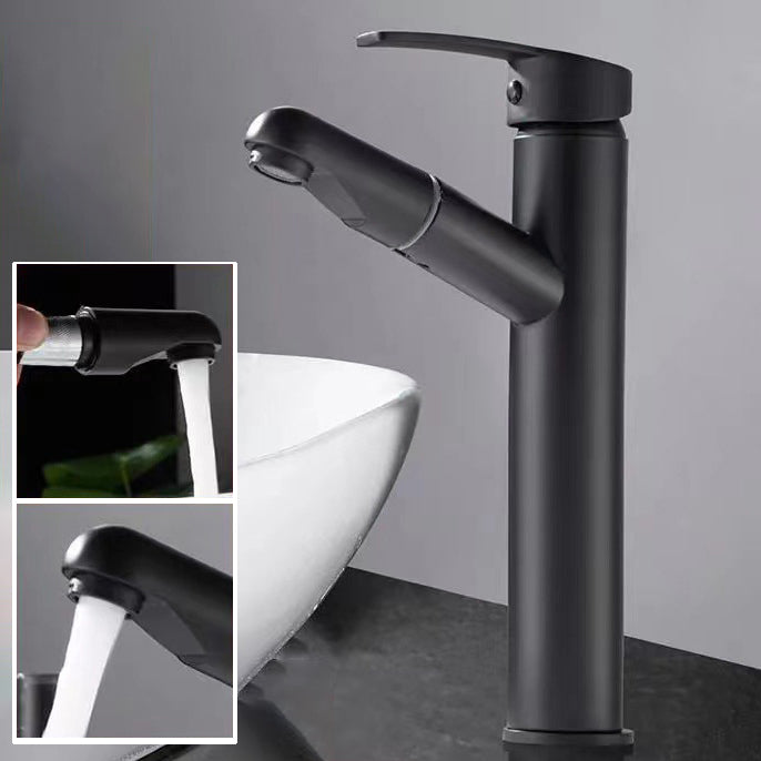 Lever Handle Faucet Contemporary Pull-out Faucet for Bathroom Clearhalo 'Bathroom Remodel & Bathroom Fixtures' 'Bathroom Sink Faucets' 'Bathroom Sinks & Faucet Components' 'bathroom_sink_faucets' 'Home Improvement' 'home_improvement' 'home_improvement_bathroom_sink_faucets' 6951760