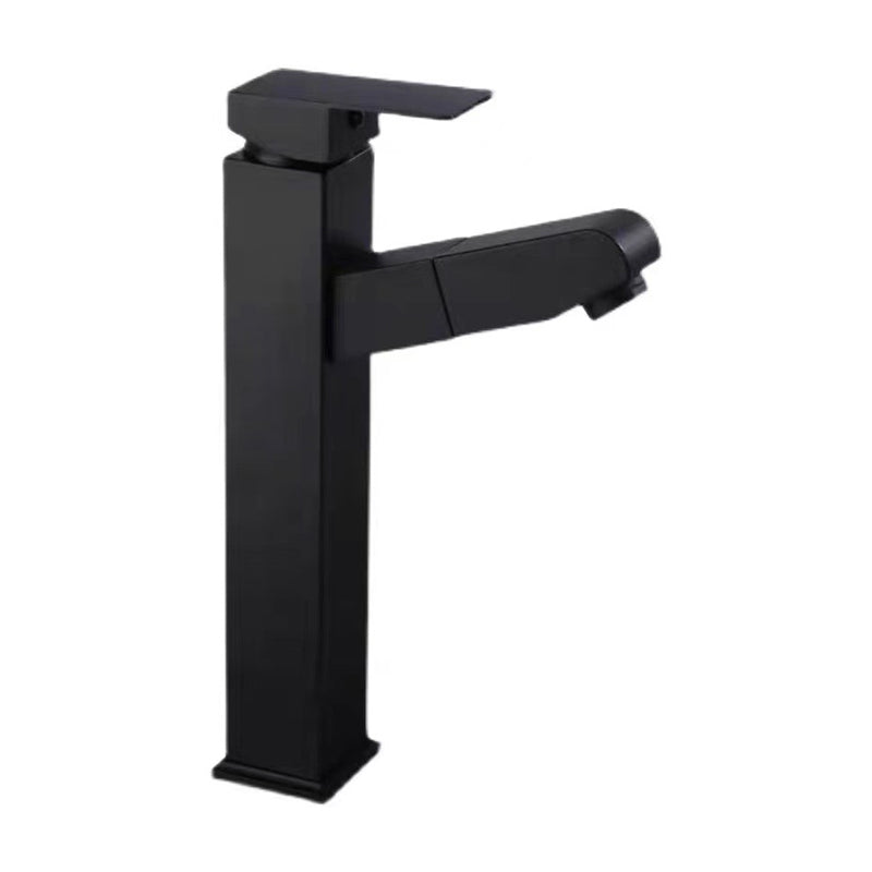 Lever Handle Faucet Contemporary Pull-out Faucet for Bathroom Clearhalo 'Bathroom Remodel & Bathroom Fixtures' 'Bathroom Sink Faucets' 'Bathroom Sinks & Faucet Components' 'bathroom_sink_faucets' 'Home Improvement' 'home_improvement' 'home_improvement_bathroom_sink_faucets' 6951764